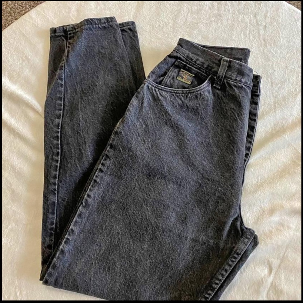 Vintage Wrangler Straight Cut Mom Jeans Washed Black